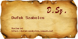 Dufek Szabolcs névjegykártya