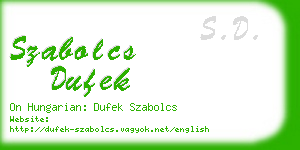szabolcs dufek business card